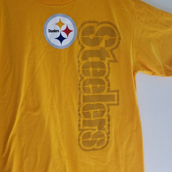 NFL Team Apparel Pittsburgh Steelers Short Sleeve TShirt Logo Graphic Gold Large - Picture 3 of 5
